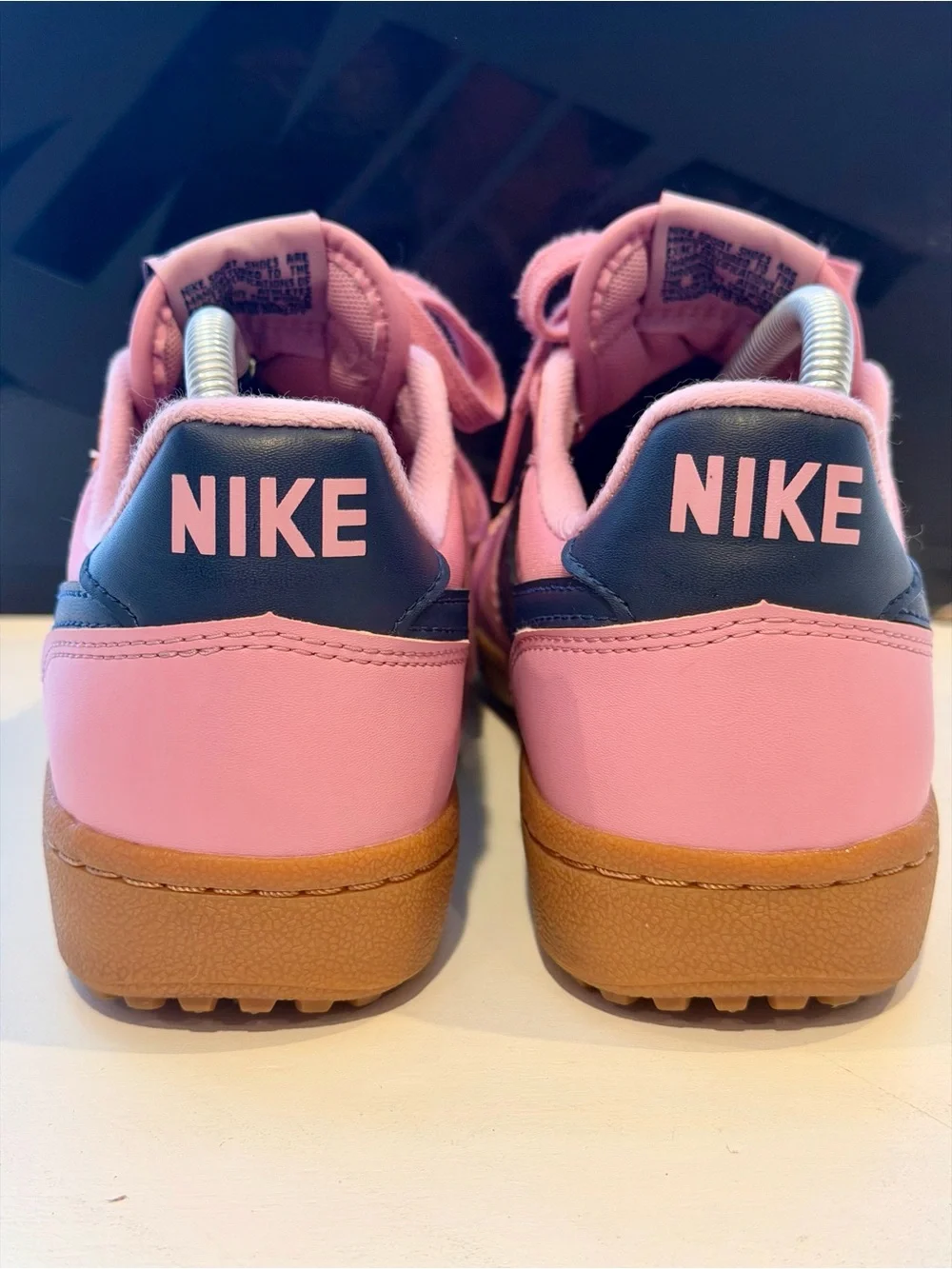Nike Women’s Field General Pink Sneakers Gum Sole Elemental Pink Obsidian Swoosh - Picture 4 of 7